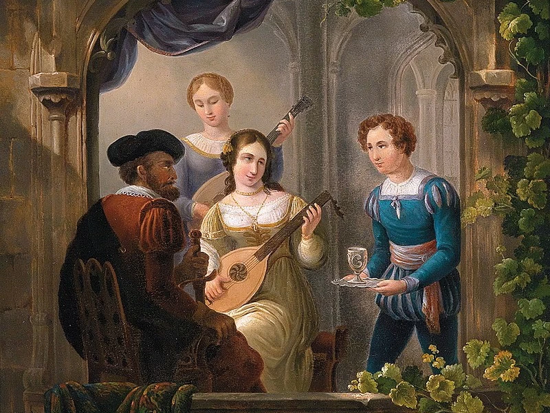 1784-Henricus Franciscus Wierix - Intrattenimento musicale sul balcone, 1834